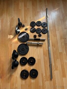 Činky, kettlebelly, osa, kotouče