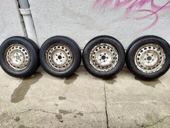 Ocelová kola 6J x 15, 5x112, ET 47, zimní pneu 195/65 R15