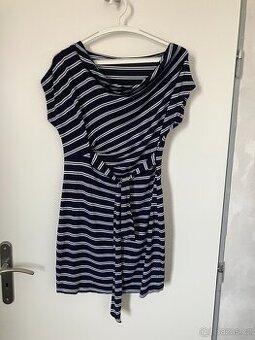 Letní pruhované mini šaty s páskem, zn. Effe, vel. M/L