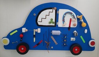Interaktivní deska ve tvaru auta - activity board pro děti