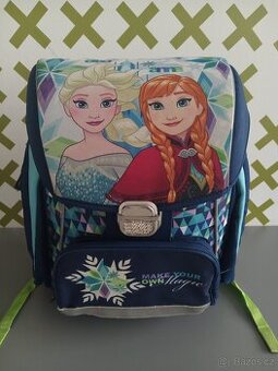 Dívčí školní batoh/aktovka Frozen Elsa a Anna + text.baťůžek