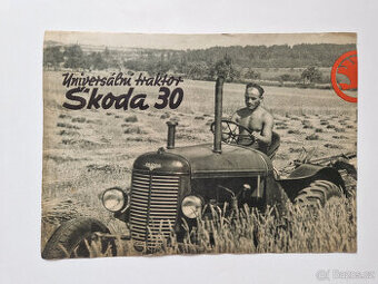 Starý reklamní prospekt universální traktor Škoda 30 ca 1951