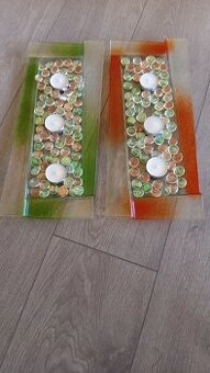 Skleněné tácy a kaminky