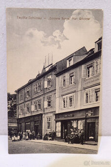 Teplitz Schönau - Goldene Sonne - Ulice - starý Pohled 