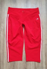 Červené sportovní 3/4 kalhoty Adidas vel. 40 - 1