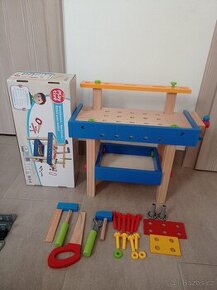 Hrací dřevěný ponk (stolek) pracovní nářadí