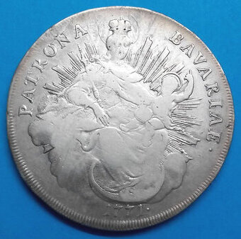 Stříbrná mince r. 1771 Maxmilián III. Josef