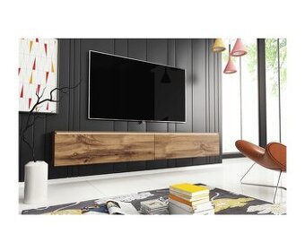 Zavesny stolek pod TV, lowboard, dub wotan -180cm -NOVA