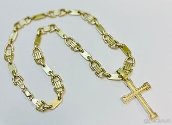 ZLATÝ ŘETĚZ S KŘÍŽEM 132G