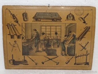 Knihař - školní pomůcka 1856 - 36,5x26,5cm