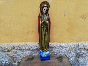 Madona se svatozáří - 40 cm, panna marie, malovaná