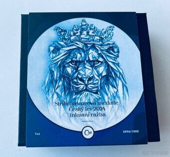 STŘÍBRNÁ MEDAILE ČESKÝ LEV 2024 inkusní ražba