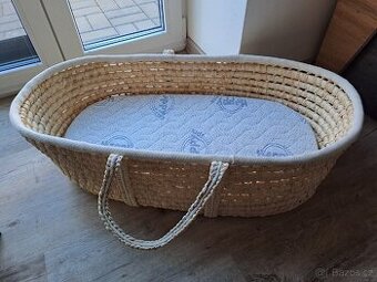 Mojžíšův koš, 2x matrace, 2x prostěradlo