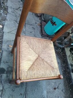 Staré židle jutový vyplet 4ks