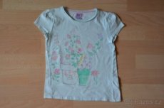 Dětské dívčí triko krátký rukáv - květináč květiny