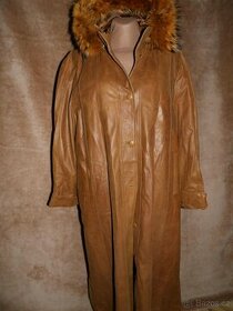 Měkoučký nadměrný dlouhý překrásný kožený kabát z pravé kůže - 1
