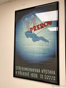Starý reklamní plakát Přerov - 1936,autor: Hlavač