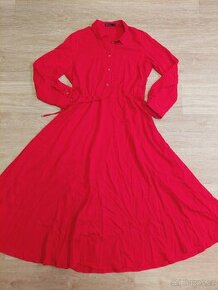 Dlouhé červené košilové šaty Mohito