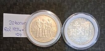 prvorepubliková 20 Kč Dvacetikoruna - 1934