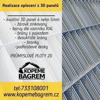 Prodej a realizace oplocení z 3D panelů - kompletní montáž .