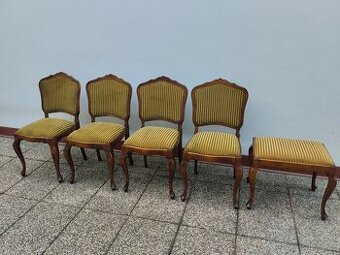 Barokní židle a taburet, rustikální nábytek, starožitný