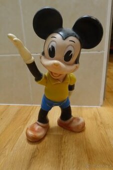 Velká retro figurína Mickey Mouse – cca 36 cm, gumová