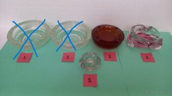 RETRO  SKLENĚNÉ   POPELNÍKY