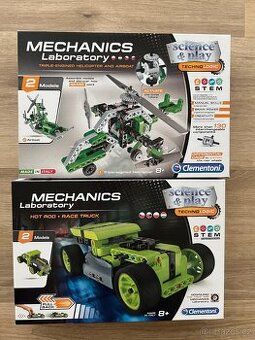 Stavebnice Mechanics- vrtulnik a Race truck