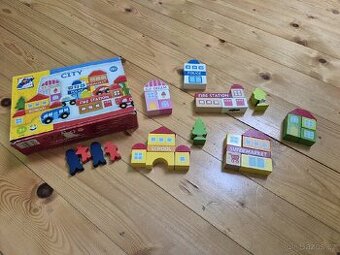 Dřevěné kostky Woody city