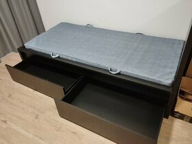 šuplíky a matrace pro postel 90x200cm - 1