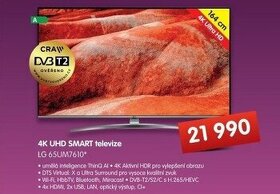 Velká 4K LED TV 65" 164cm od LG, HDR, AI, top dálkáč i stav - 1