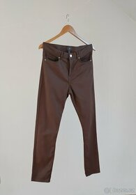 H&M hnědé kalhoty na výšku cca 164-170 cm
