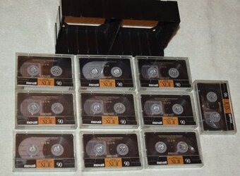 MAXELL XL II, 90,typ II CrO2 chrom, 10ks + stojan 10 kazet - 1