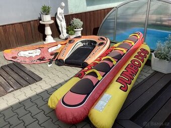 Nafukovací JUMBO DOG pro 5 osob, dvoj kolo a podkovu