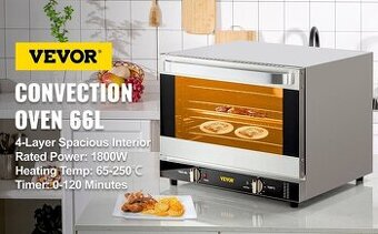Komerční horkovzdušná trouba 66L/1800W - 1