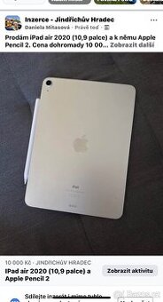 iPad Air 2020 (10,9 palce) a Apple Pencil 2