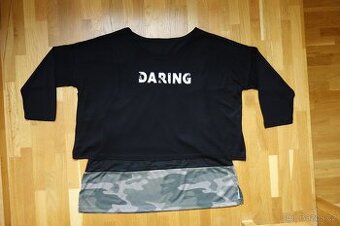 Dámské černé tričko s 3/4 rukávem vel. M
