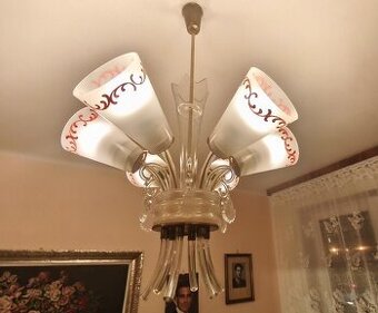 Ručně malovaný lustr, certifikace Glass Export