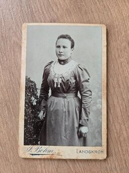 Stará kabinetní fotografie cca 1900 Lanškroun.