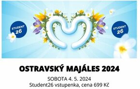 Prodám 2 studentské vstupenky na majáles 4.5. 2024 Ostrava