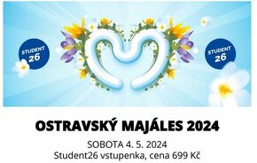2 studentské vstupenky na majáles Ostrava 4.5.
