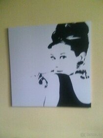 Design dekorativní obraz, Audrey Hepburn, rozměr: 900x900