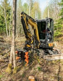 Hydraulické nůžky na stromy na bagry, kácecí hlavice