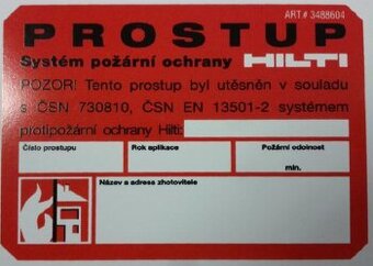 Bezpečnostní požární ucpávky HILTI