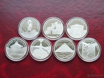 7x 1 oz stříbrná mince 7 divů světa