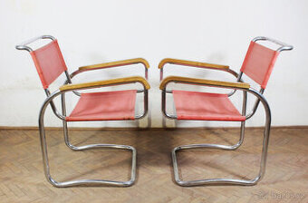 křesla H-80 + stolek,Jindřich Halabala