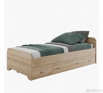 Postel dub sonoma 90x200, zdrava matrace, rost