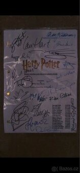 Kopie Harryho Pottera - podepsaný scénář