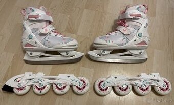Dívčí nastavitelné brusle 2v1, vel. 37-40