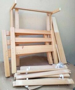 Dřevěná rostoucí postel pro děti + matrace - MOŽNOST DOVÉZT - 1